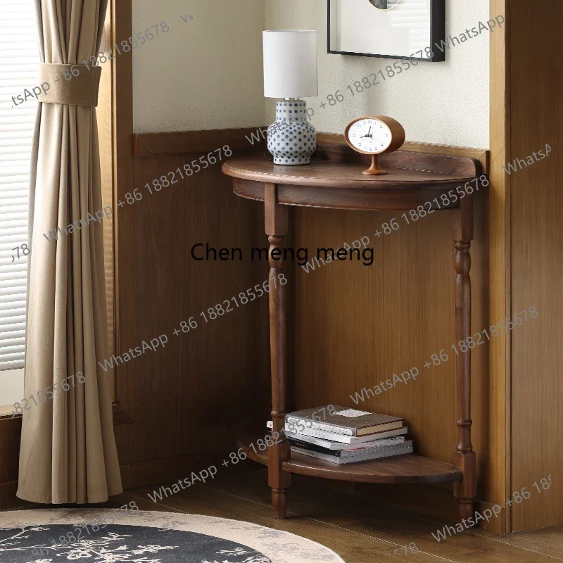 Black walnut medieval entrance table Nordic entry, bed and breakfast narrow table New Chinese table