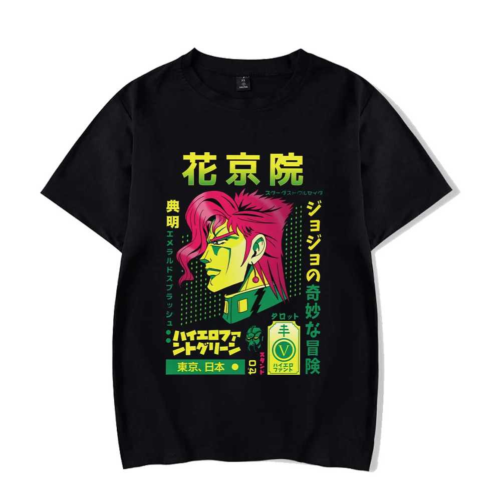 Men‘s T-Shirt Print Anime Jojo Bizarre Adventure Graphic Women Fashion Short Sleeve Casual Tops Oversize Tops Streetwear Unisex