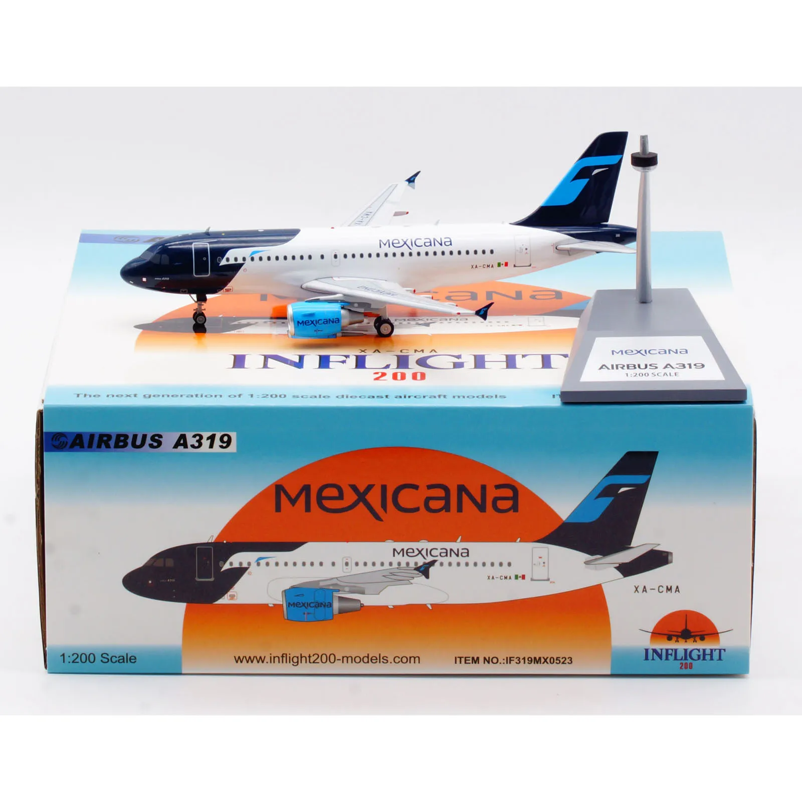 IF319MX0523 Alloy Collectible Plane Gift INFLIGHT 1:200 Mexicana Airlines Airbus A319 Diecast Aircraft Jet Model XA-CMA