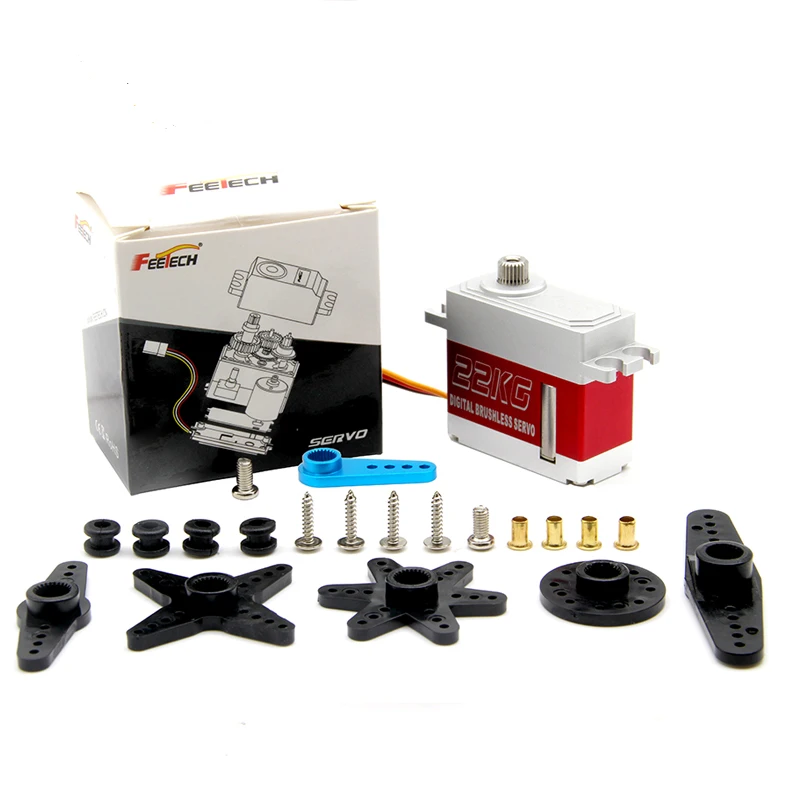 FT9022BL 7.4V 22KG 고토크 PWM 디지털 180도 브러시리스 서보(알루미늄 쉘 및 금속 기어 포함)