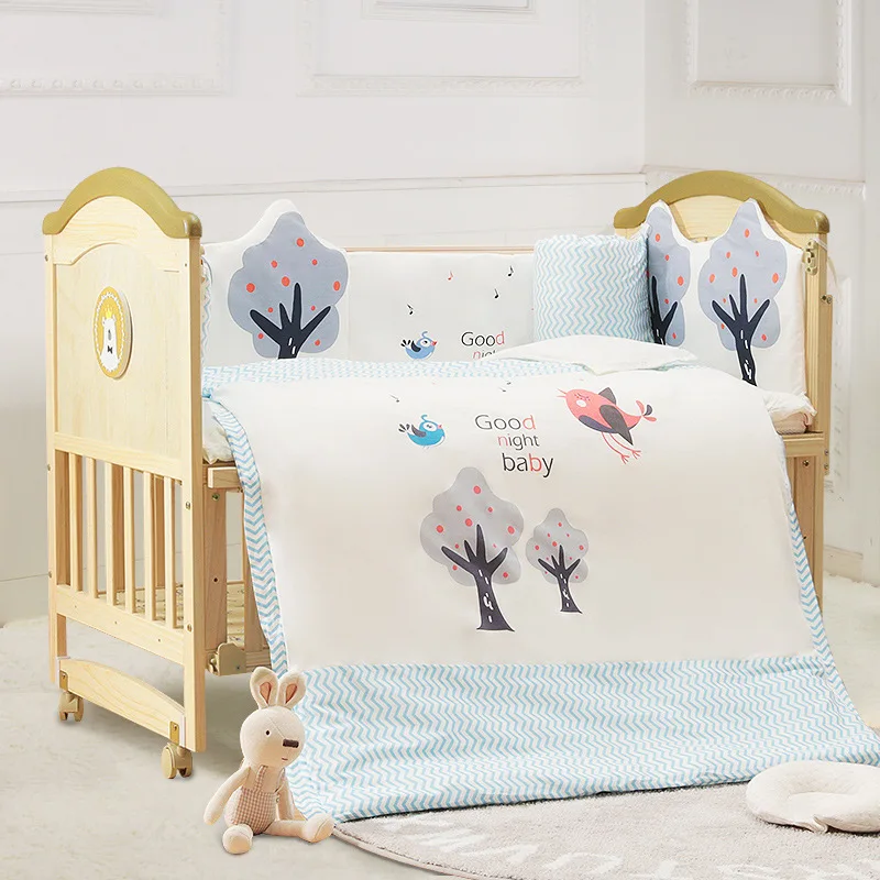 

Crib Solid Wood Lacquer Free Multifunctional Cradle Spliceable Neonatal European Baby Bed