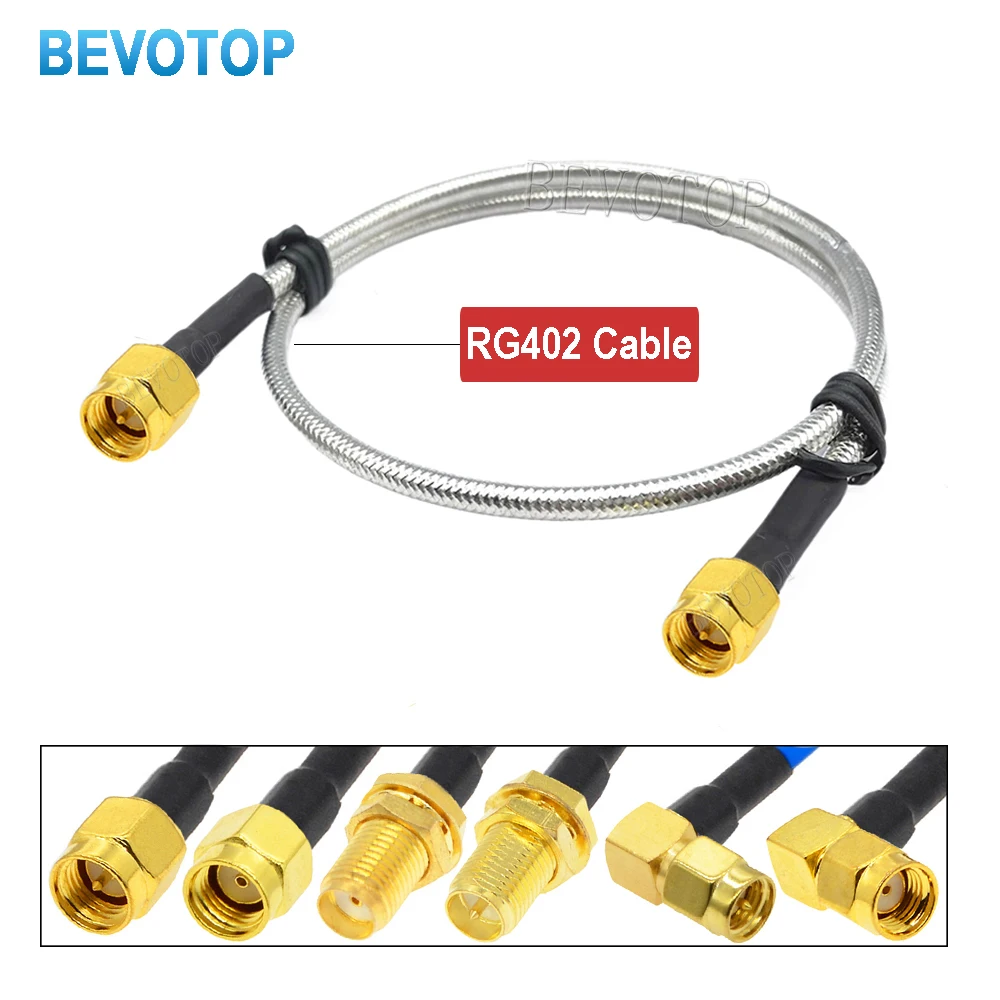 Câble de test haute fréquence RG402 SMA mâle vers SMA mâle, semi-flexible, argenté, 50 ohms, 6 GHz, câble coaxial RF.