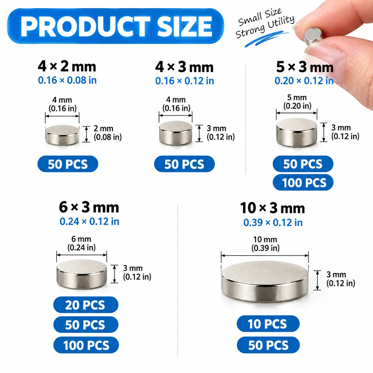 5x3 6x3 10x3 15x3 Round Disc Fridge Magnets Strong Magnetic Hook Push Pin Perfect for Refrigerator DIY Whiteboard Kitchen Office