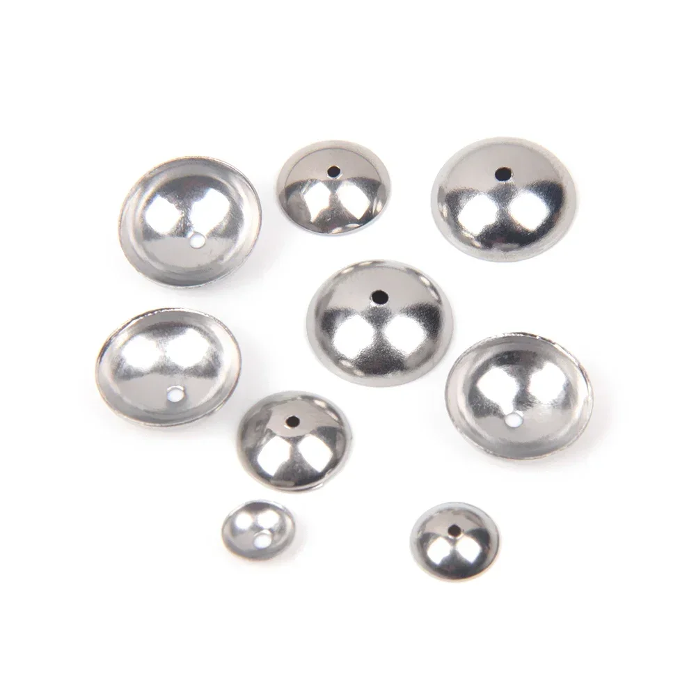 50pcs Stainless Steel Round Bead Caps 3-10mm Gold Color s Spacer Beads for Jewelry Making DIY Components Accessories Wholelsale