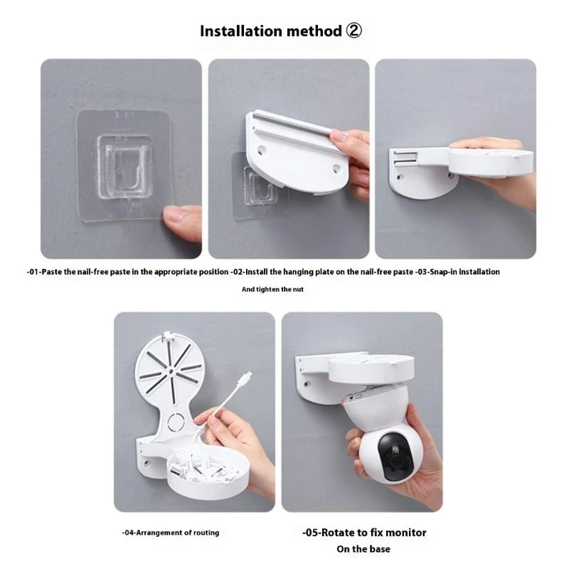 دعامة تثبيت على الحائط لكاميرا الأمان العالمية على شكل حرف L معزولة لتنظيم كابلات البناء من الكمبيوتر الشخصي، رف سهل التركيب