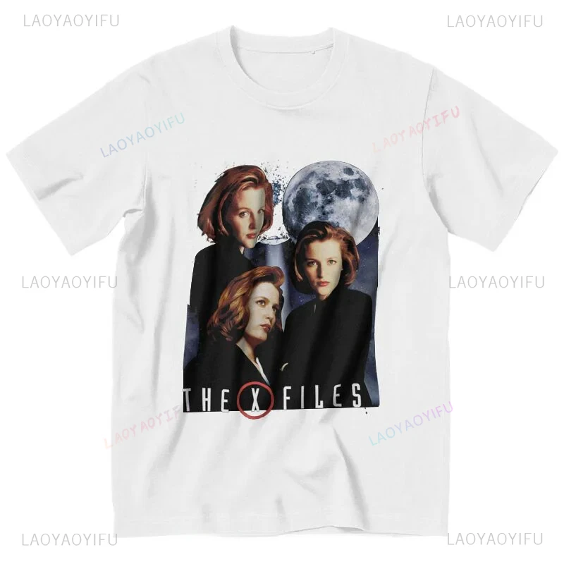 Classic Retro The X Files T-shirt Dana Scully casual street T-shirt for men with short sleeves