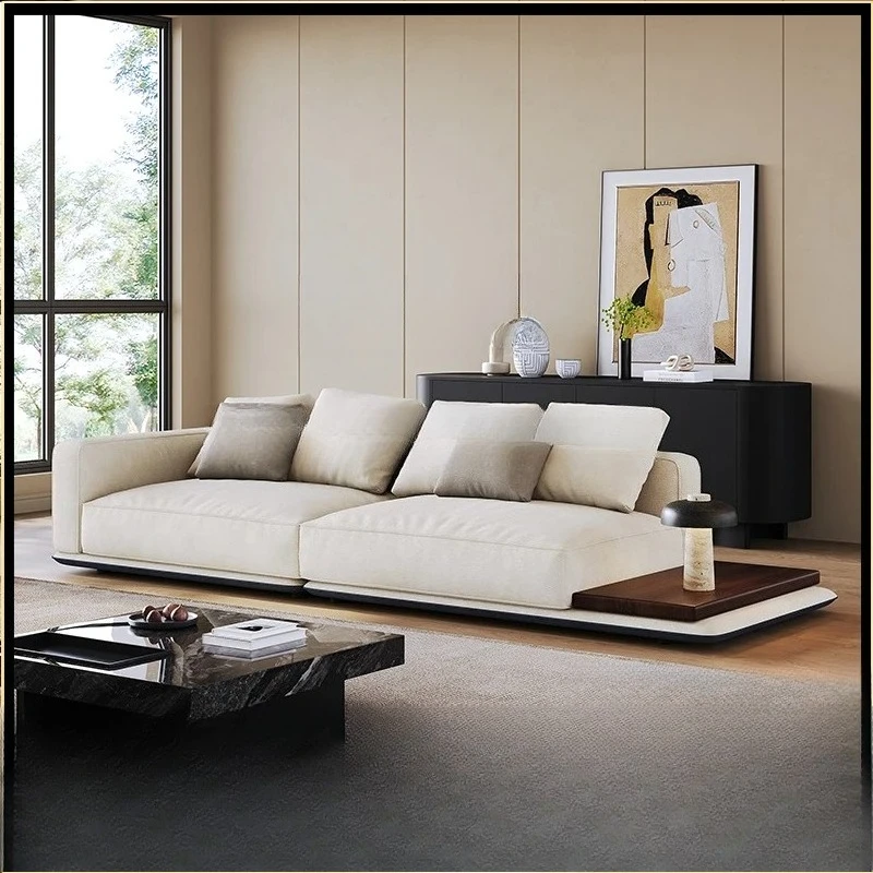 v4 minimalist living room modern simple straight row cream style fabric sofa