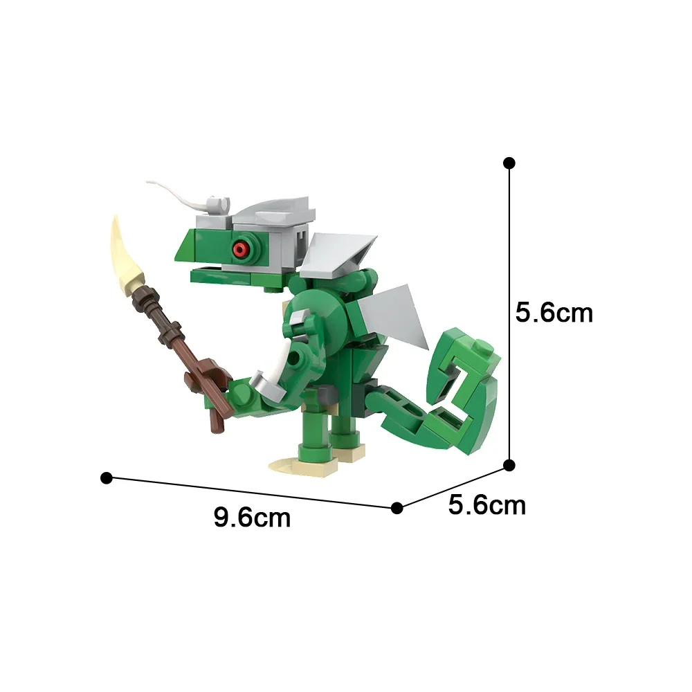 MOC-Model Building Blocks for Kids, Bricks Toy, Respirações, Lizalfos, Monstros, The deserto Personagens, Dinosaury, Presente