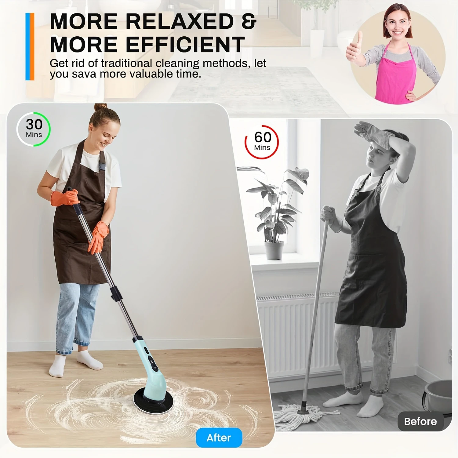 Wireless electric brush Multi-functional automatic hand-held electric cleaning brush Bathroom toilet floor toilet brush