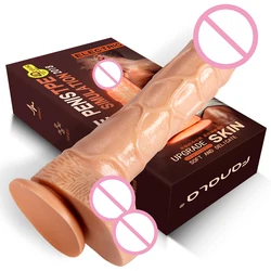 Godemiché en Silicone avec ventouse pour femme, pénis réaliste, doux, jouet pour masturbation, anneau