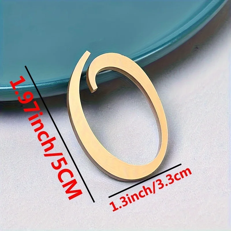 5 سنتيمتر الاكريليك الذهب لوحة الباب الرقمية صندوق البريد ثلاثية الأبعاد لوحة العناوين مناسبة للمنزل ، شقة ، الفندق ، ولافتات رقمية للفندق لتقوم بها بنفسك