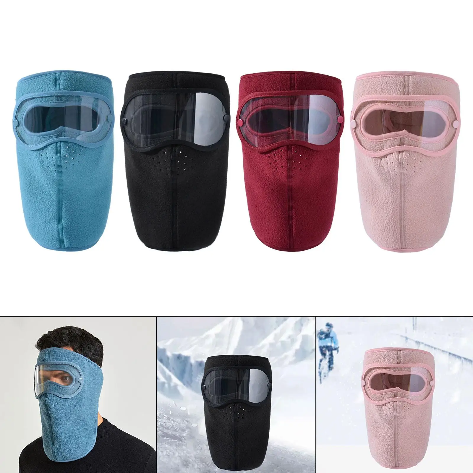 Winter Full Face Mask Men Women Reusable Headgear for Running Hiking Camping