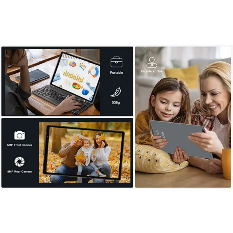 4GB RAM 64GB ROM 10.1 INCH Android 12 Tablet PC Type-C 5.0MP+8.0MP Camears 8000mAh Battery Octa-Core UNISOC T310 CPU