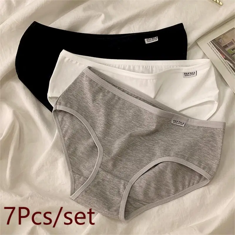 7 قطعة/المجموعة المرأة القطن سراويل حجم كبير تنفس السروال بلون ملخصات الفتيات سلس الإناث مثير الملابس الداخلية XL-3XL #2