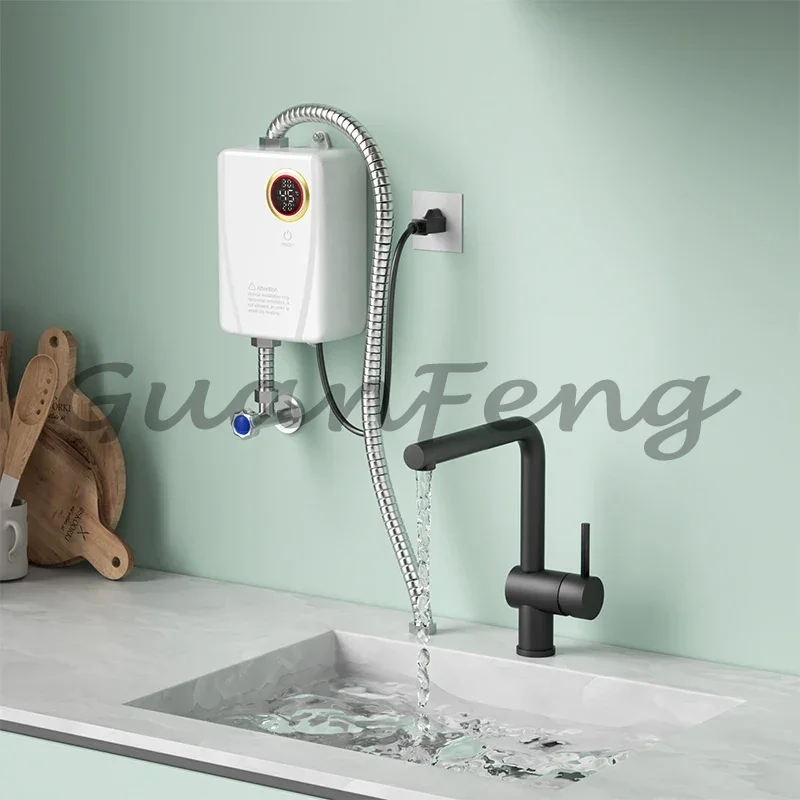 110V 220V Instant Hot Water Heater Wall Mounted 3S Rapid Heating Electric Water Heater with LCD Screen