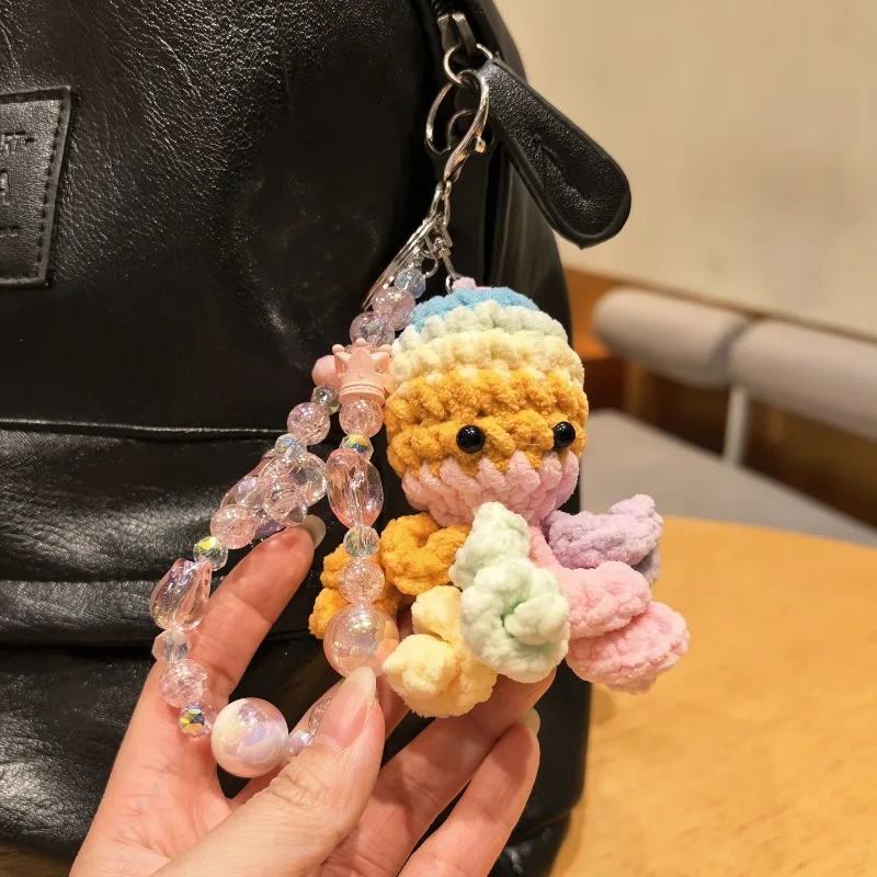 Colorful Crochet Octopus Plush Keychain Bag Charm Cute Handmade Amigurumi Toy for Women Couple Gift Soft Premium Quality Lovely