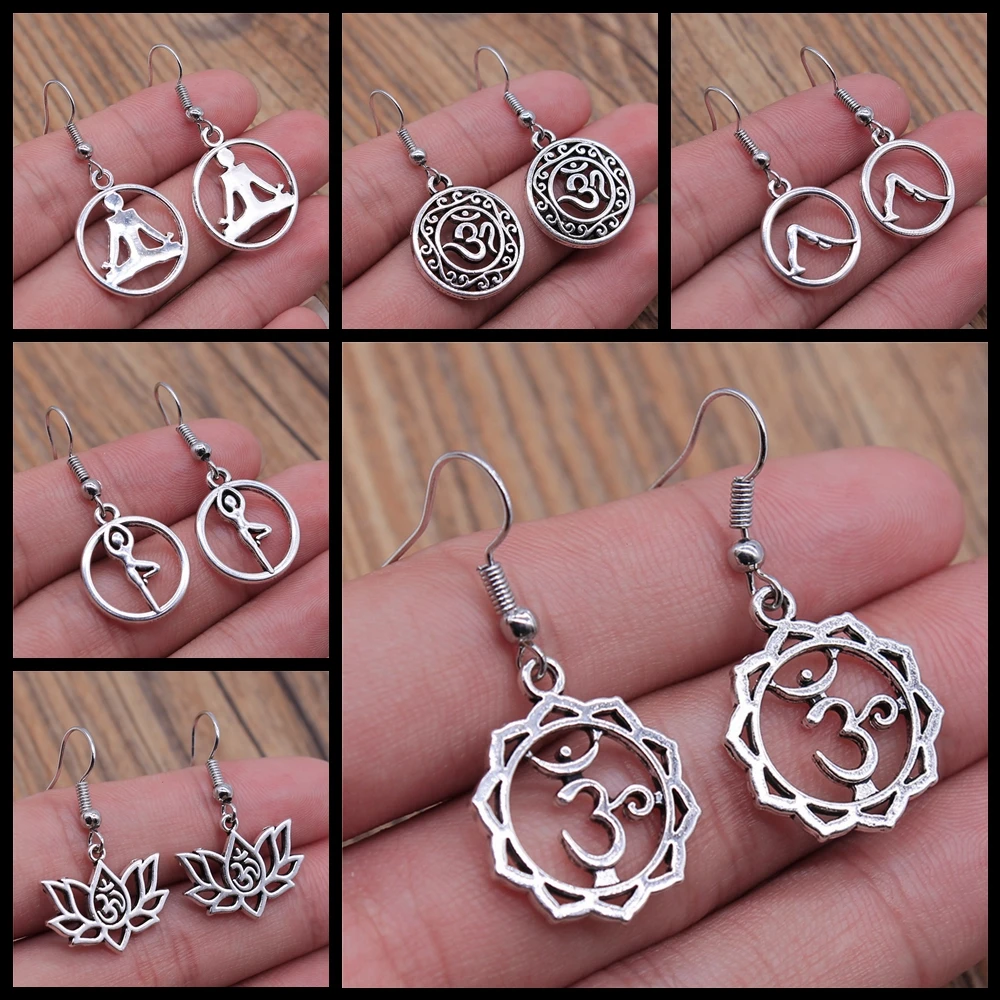 Om Sign Yoga Symbol Earring Yoga Om Symbol Zen Buddhism Glass Earrings For Women Jewellery