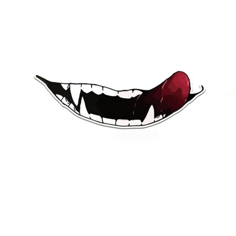 Acessórios de Dente Maligno para Motocicletas, Decoração, Adesivo para Capacete de Moto, Adesivos para Carro, Adesivos de Dente Maligno para Carro, Ad