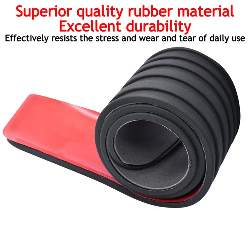 Imagen 2 del producto 4 Uds. Cubiertas de goma para umbral de puerta de coche, protectores de Panel de puerta negros, embellecedor Protector, piezas exteriores antiarañazos, accesorios de decoración para coche