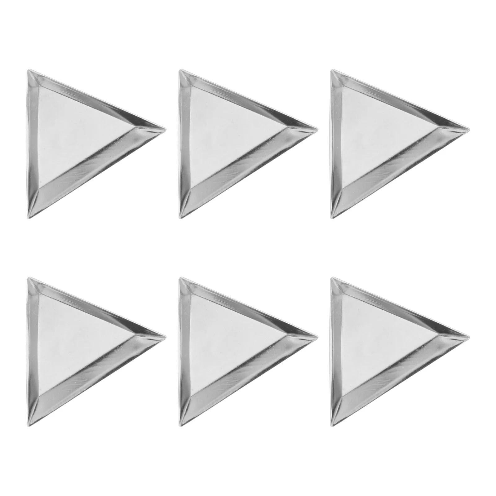 

6Pcs Triangle Craft Organizers Aluminum Bead Sorting Trays for Jewelry Making Rhinestones Nail Art Storage Plates