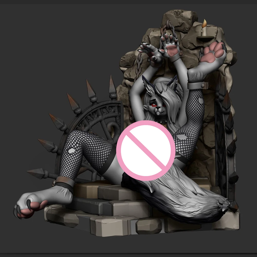 1/24 ثلاثية الأبعاد الطباعة أطقم منمذجة مثير الثعلب NSFW لونا مسجون أنيمي نموذج لجسم عدة لتقوم بها بنفسك مصغرة تخفيض تمثال اللعب غير مصبوغ #2