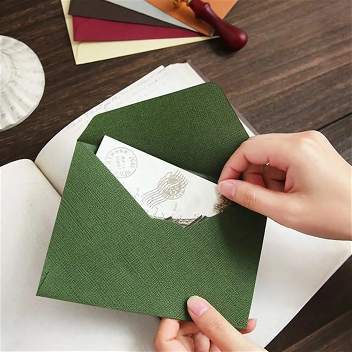 Latest ABBQ-50pcs 20.1x15.1cm Envelopes for Wedding Invitations Business Postcard Texture Stationery Supplies Storage Bag A