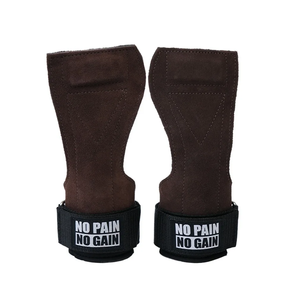 

1 Pair Cowhide Fitness Power Straps Thicken Non-slip Sports Wrist Pads Workhard Durable Deadlift Power Straps Gym/Fitness