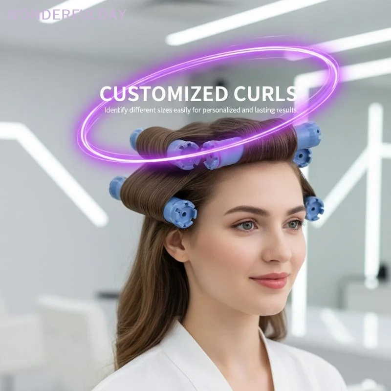 New140mm 24V Digital Hair Hot Perm Rods Electric Heated Curlers Bars Rollers Wavy Hair Salon Barber Curling Spiral Styling Tools