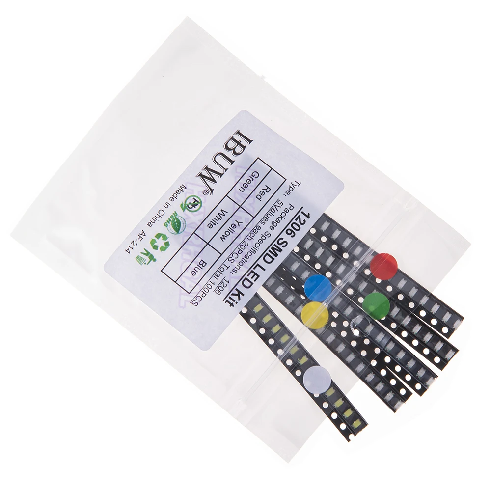 100pcs 1206 SMD LED light Package LED Package Red White Green Blue Yellow 1206 led in stock  new original