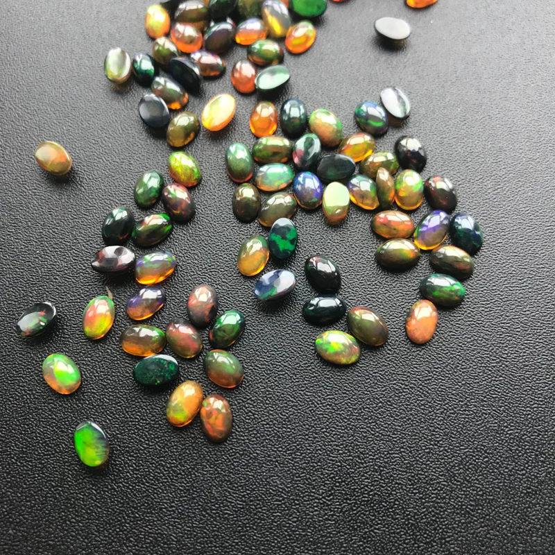 CSJ 100% Natural Africa Opal Stud Earrings 925 Sterling Silver Jewelry Gemstone 4*6mm for Women Birthday Party Christmas Gift