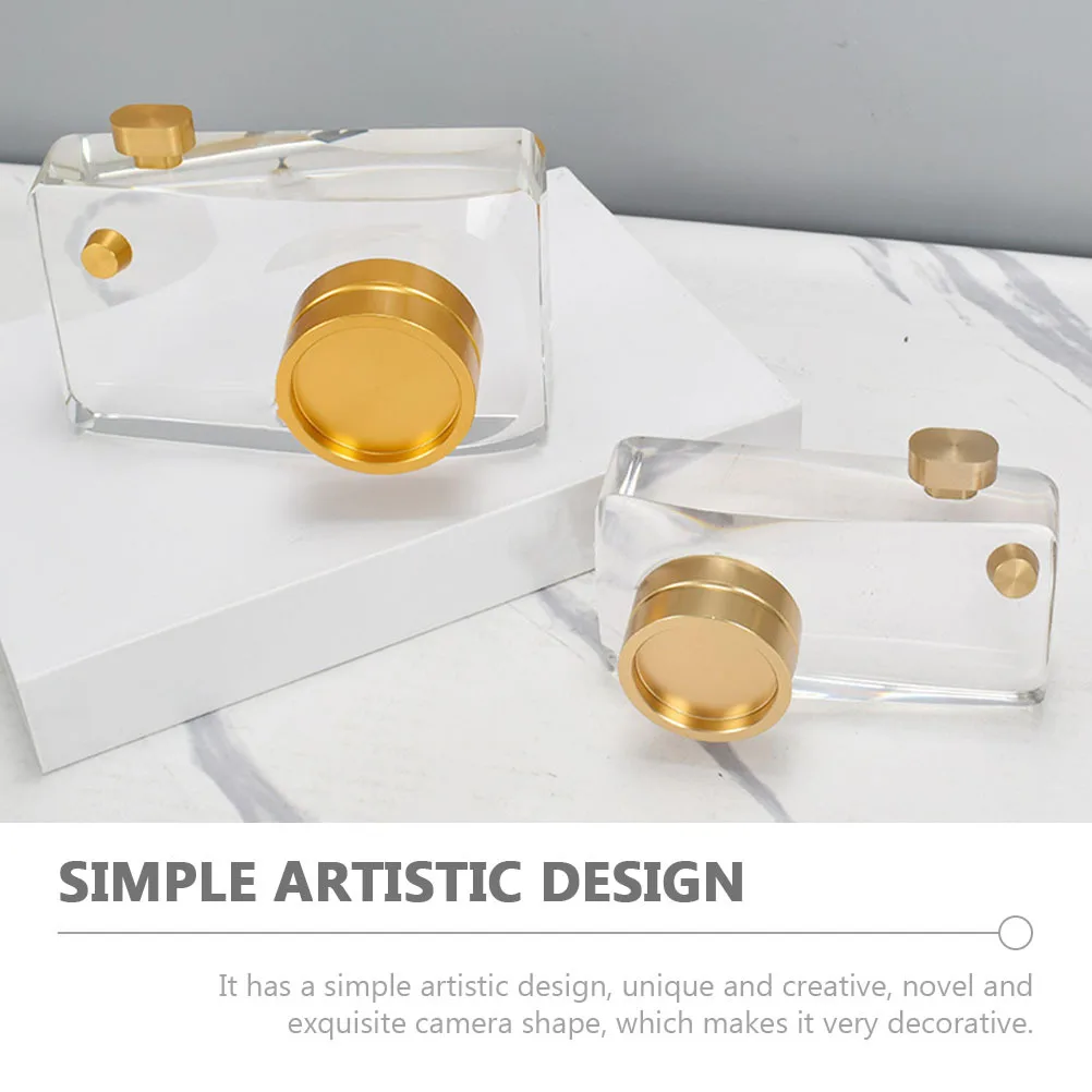 

Delicate Crystal Camera Adornment Elegant Sculpture for Tabletop Use Wear Resistant Material Decorative Office Home Decor Gift