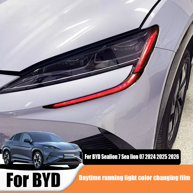 For BYD Sealion 7 Sea lion 07 EV 2024 2025 2026 Car daytime running light color film exterior modification parts