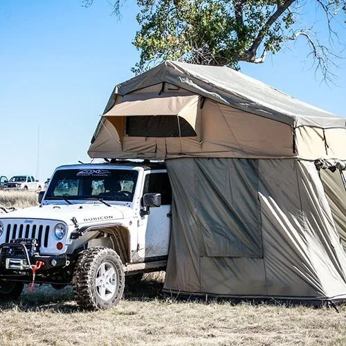 4 Season Large Size Car Roof Top Tent with Annex Change Room Easy Use Outdoor Canvas and Polyester Awnings with Two Doors