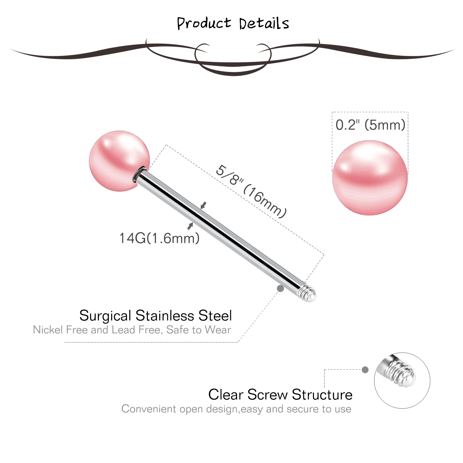 16pcs Minimalistic Stainless Steel Pierced Tongue Rings Suitable For Women, Everyday Tongue & Nipple Rings Set
