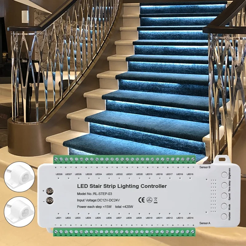 Inteligente Stair LED Motion Sensor Controller, indução Controller, Strip Dimmer, Stairway Light