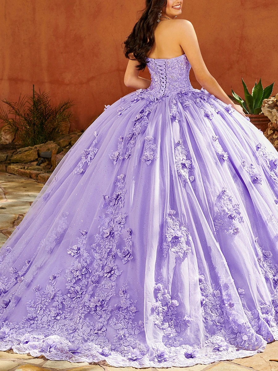 Appliques Quinceanera Dresses Birthday Party Elegant Crystal Sequine Shiny Tulle Evening Prom Dresses for Women 2025 Ball Gown