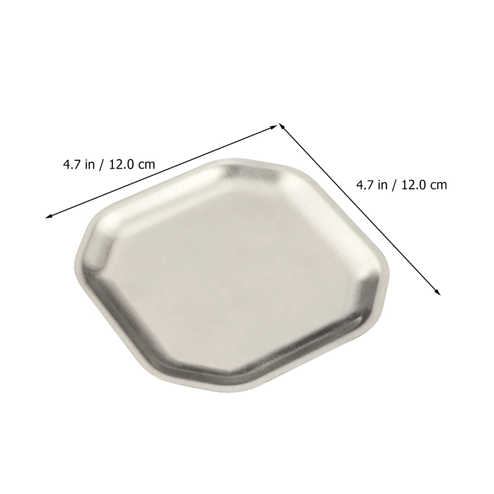 

Stainless Steel Snack Dish Plate Tray Metal Tableware Seasoning Storage Serving Food Dessert Appetizer Kitchen Party