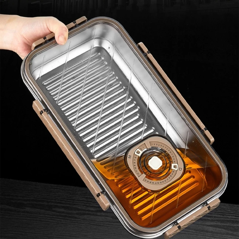 Ланч-бокс Bento из нержавеющей стали 304 для детей и взрослых, портативное герметичное хранилище для продуктов питания 45BE