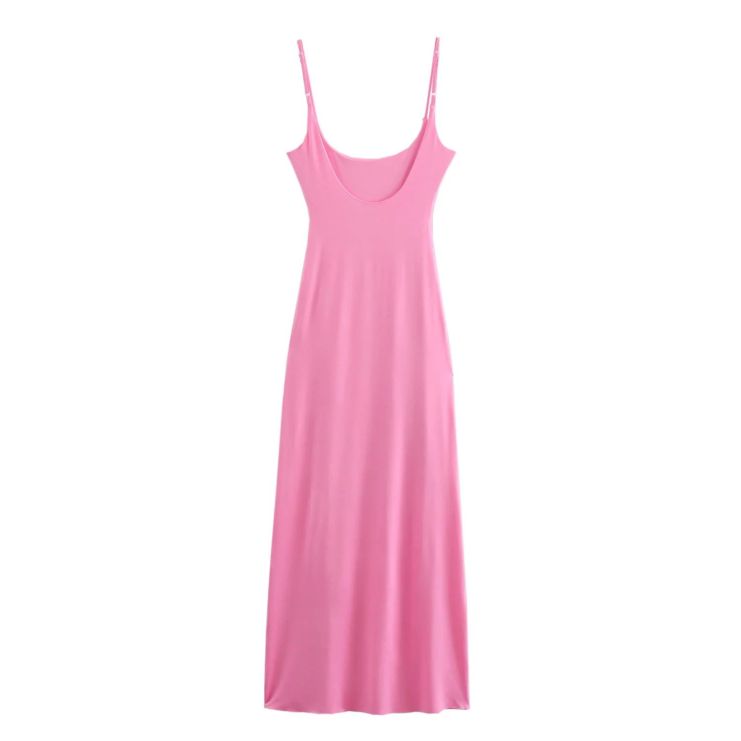 Vestido midi retro sin mangas para Mujer, vestido versátil ajustado, Espalda descubierta, color sólido, moda de verano, nuevo