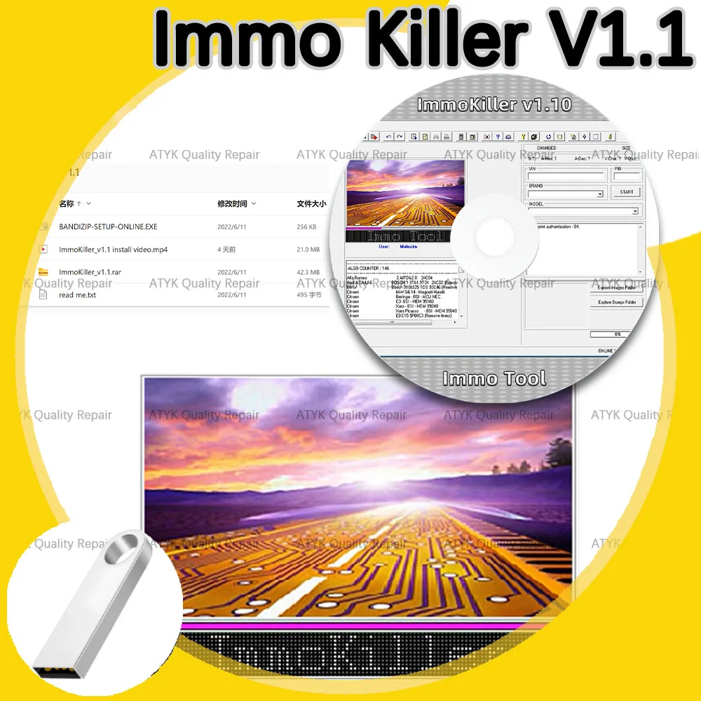 V1.1 Immo Killer Automobile Maintenance Code reader 1.1 immo killer Repair equipment diagnostics for cars tuning Program new vci