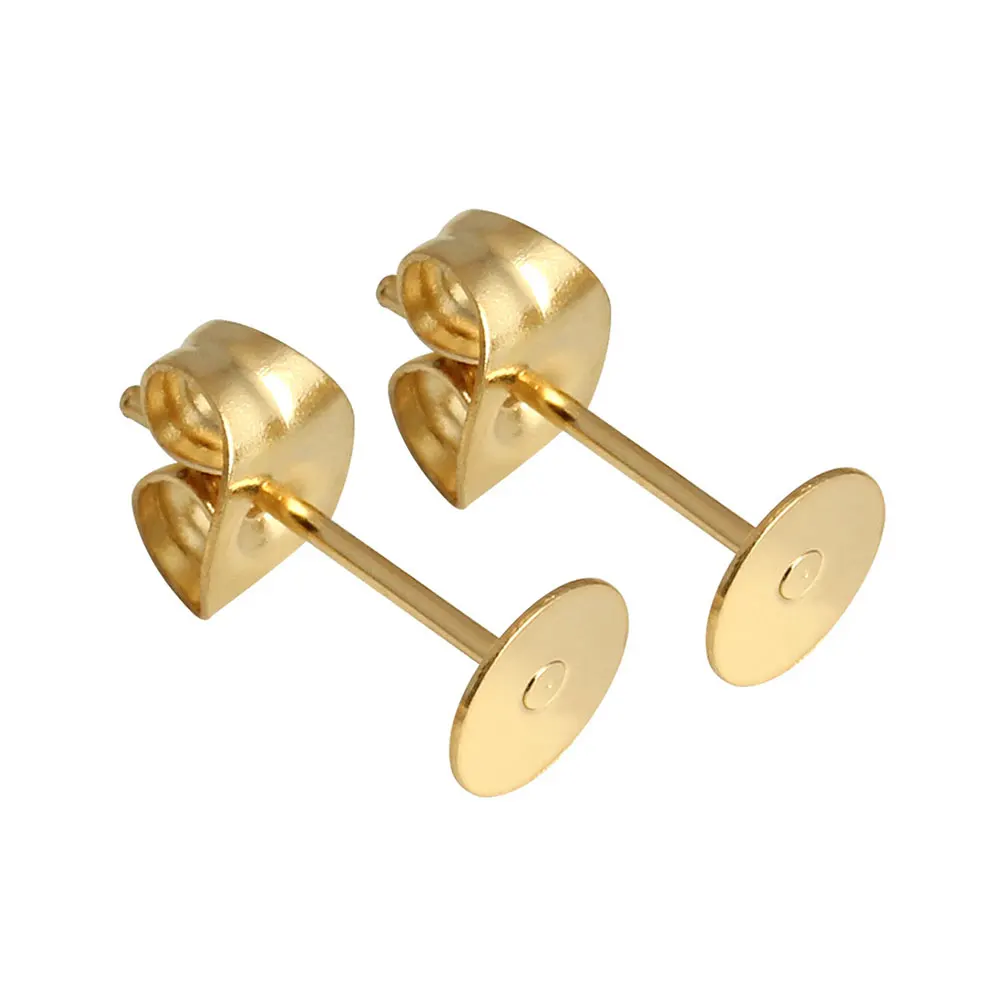 

25 Pairs Stainless Steel Earring Stops Accessories Flat Pad Back Stopping Plugs for DIY Jewelry Creation