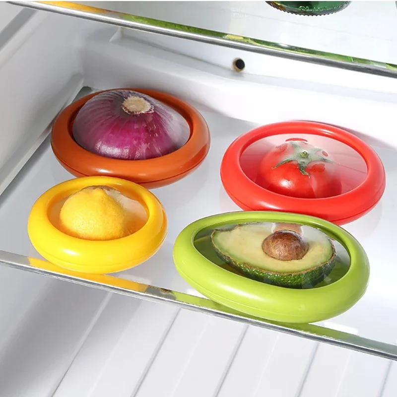 Refrigerator Transparent Film Crisper Lemon Avocado Tomato Fruit Portable Sealed Box for Work Anti-oxidation