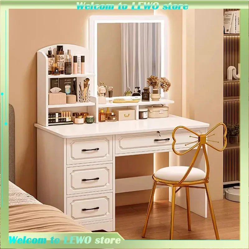 

White Mirror Dressing Table Hollywood Luxury Drawer Girls Dressing Table Storage European Tocador De Maquillaje Furniture