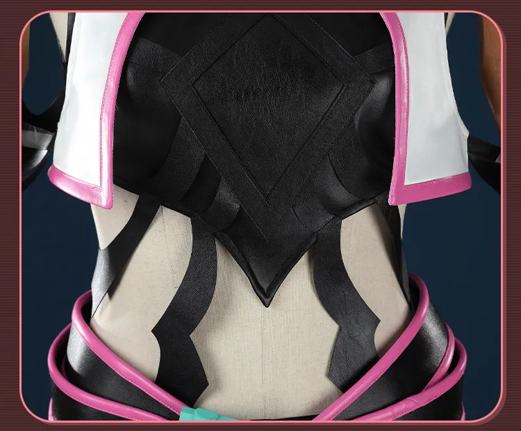 Ow 2 Street Fighter 6 Crossover Kiriko Juri Cosplay Costume Women Full Set White Pink Fighting Outfit Vest Long Robe Pants view 6