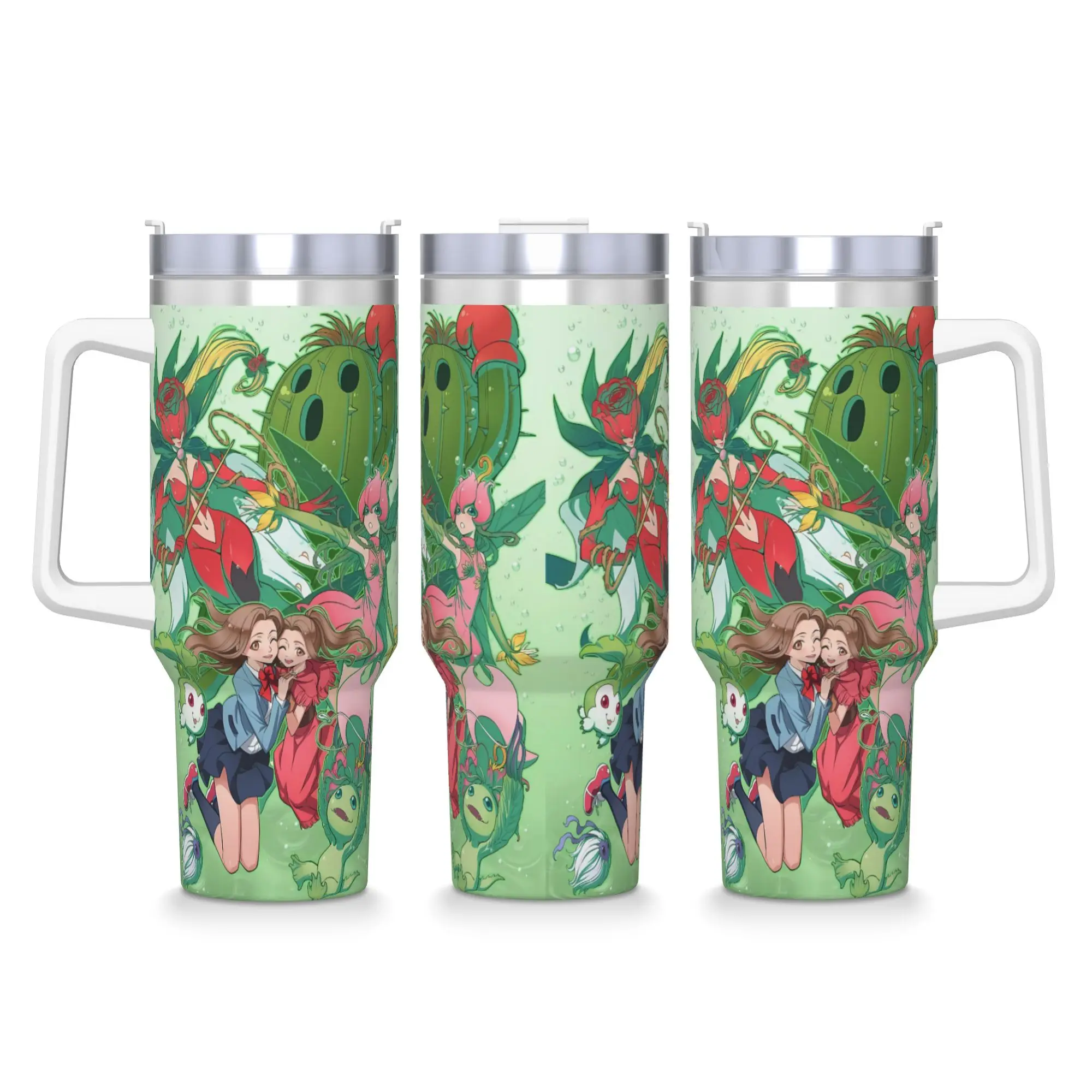 Stainless Steel Tumbler Anime Digimon Adventure Palmon Coffee Mug  Drinks Mugs Cup Travel Graphic Water Bottle