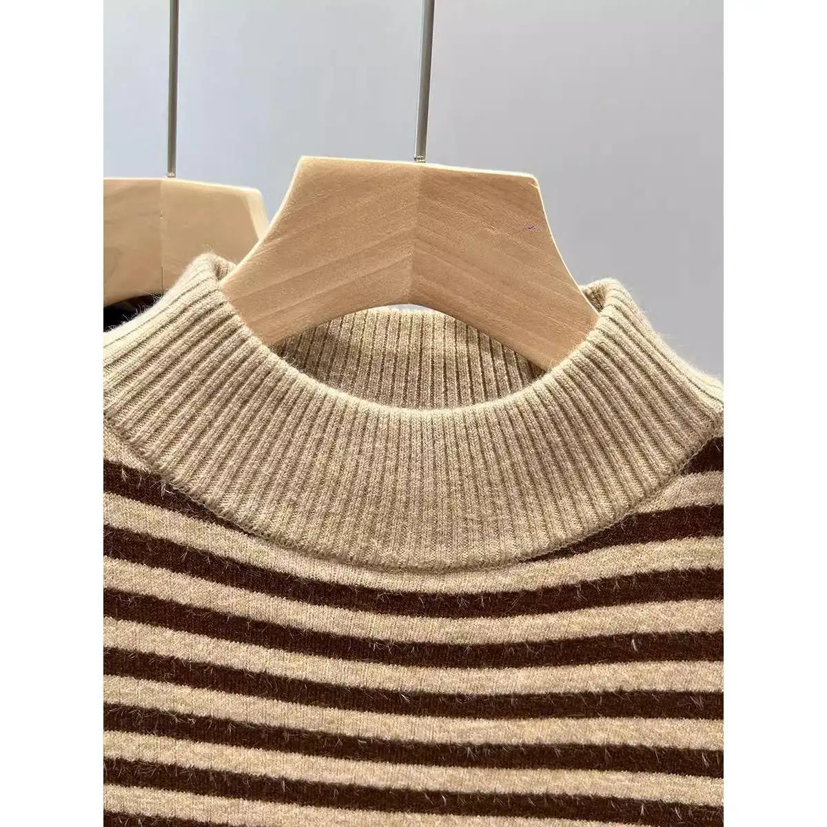 

Женский свободный норковый свитер с высоким воротником, зимняя теплая верхняя одежда Thiened Fce, длинная свеча f High Ne, стандартная длина