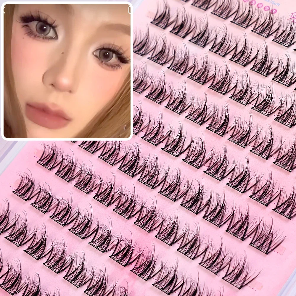 5d Curling Valse Wimper Zelfklevende Wimpers Manga Zachte Pluizige Individuele Wimper Natuurlijke Cluster Wimpers Extensions Make-Up