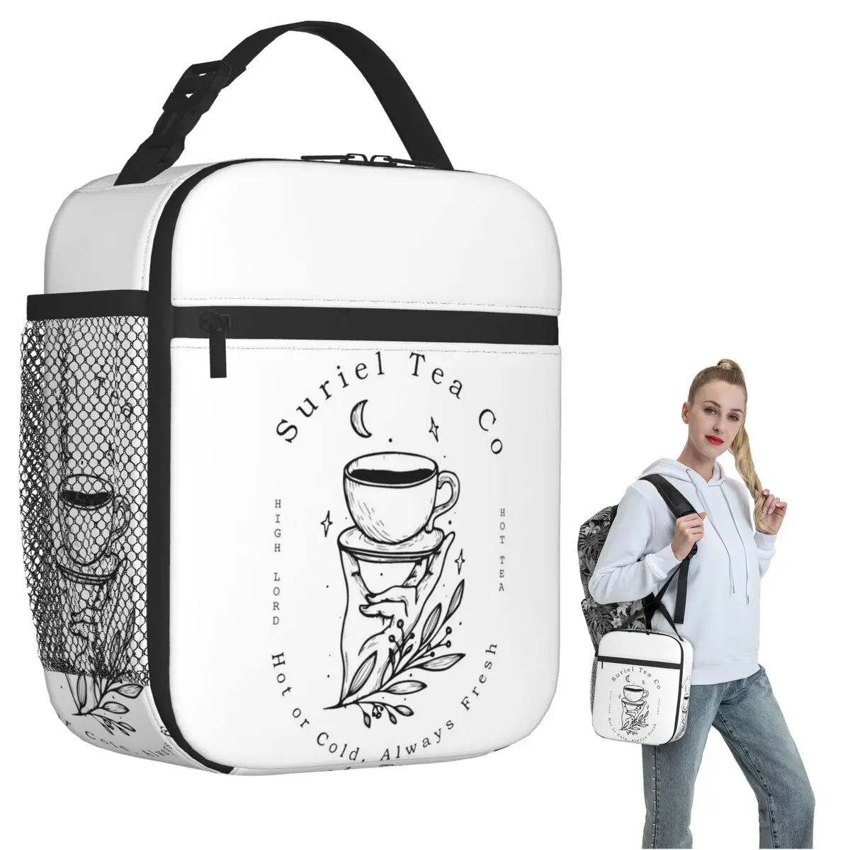 ACOTAR Suriel Tea Co Insulated Lunch Bag for Women Children Leakproof Food Boxes Thermal Lunch Box Tote