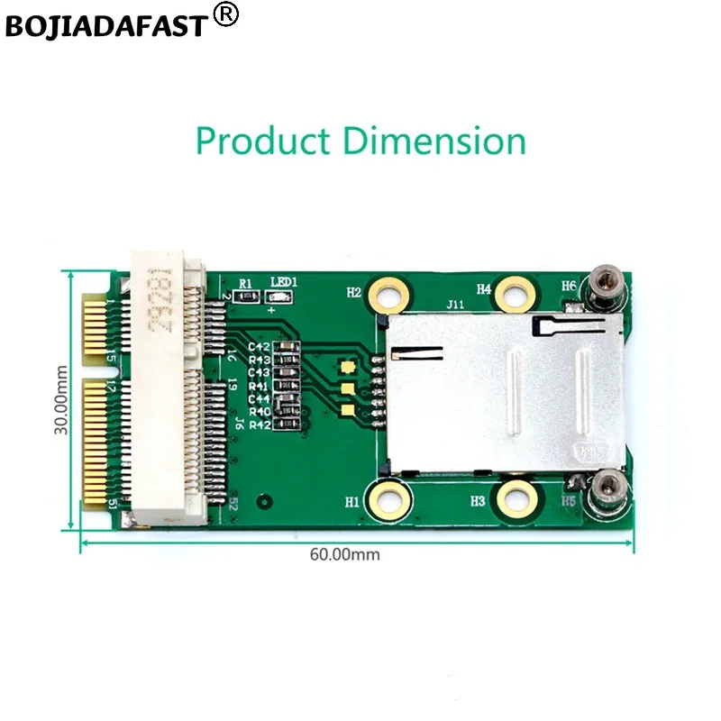 Adaptateur sans fil Mini PCI-E MPCIe, 1 support de carte SIM pour Module WWAN 3G 4G LTE