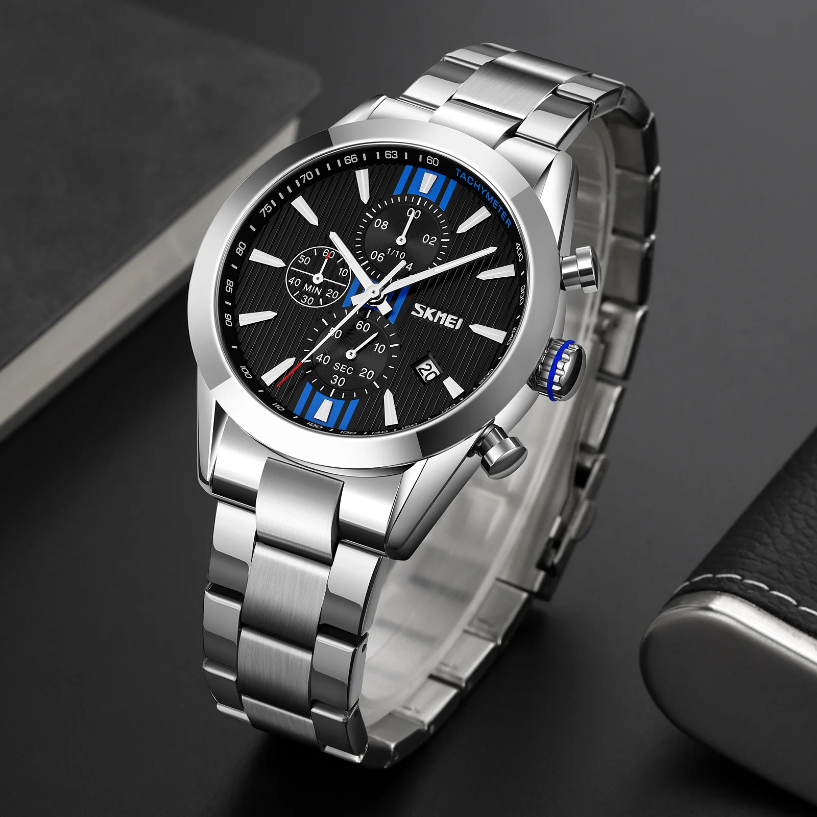 Skmei-多機能スポーツストラップ,防水,ステンレス鋼,9302